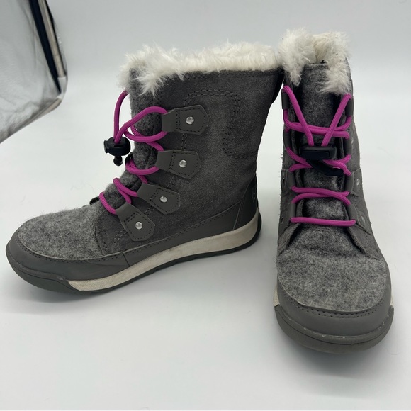 Sorel Waterproof Insulated Explorer Quarry Bright Lavender Youth Girls Boot 1Y - Picture 3 of 8